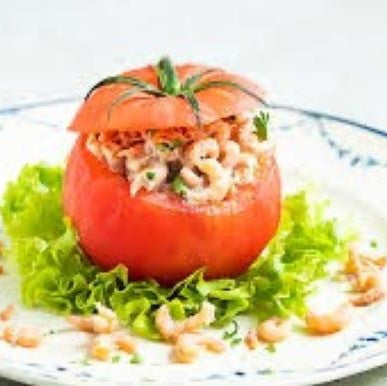 Tomaat - garnaal - kropsla - cruditeiten